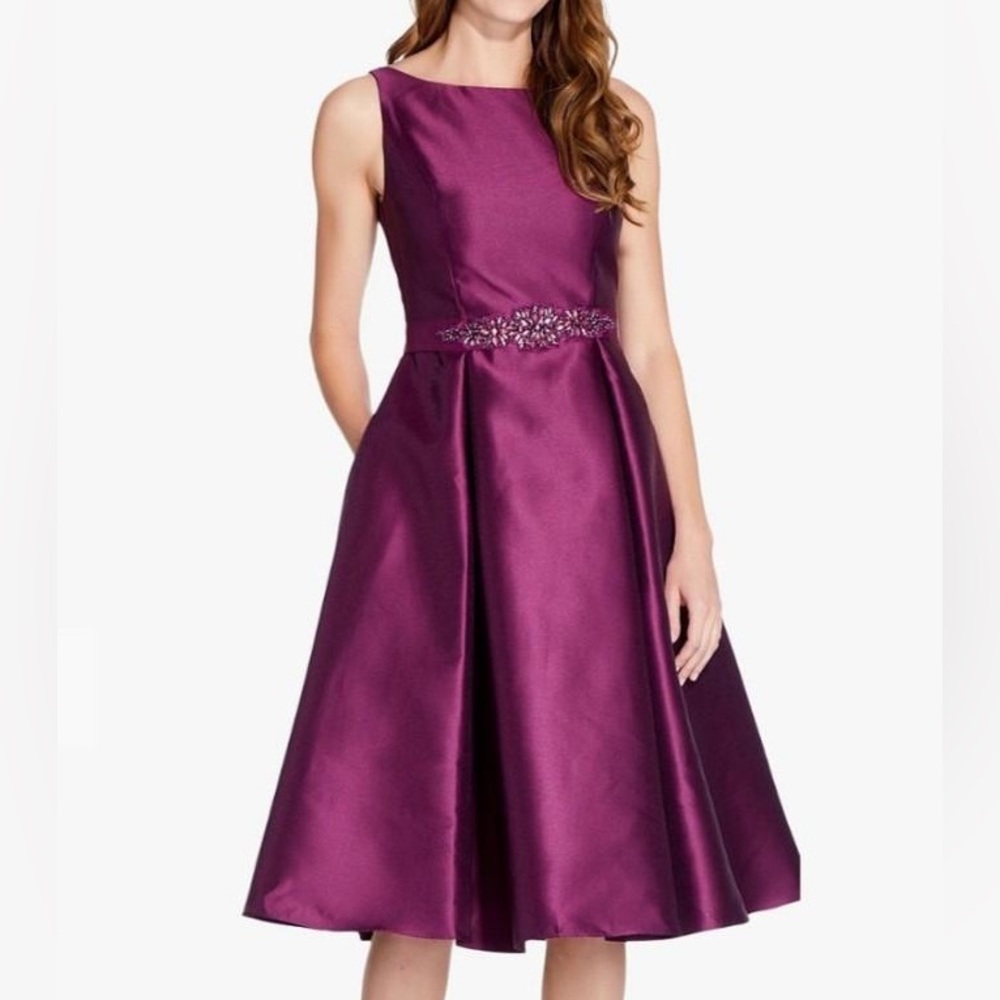 Adrianna Papell Purple Sleeveless Dress